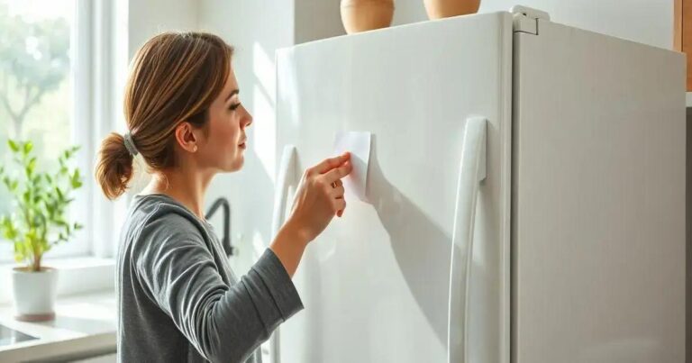 como tirar adesivo de geladeira