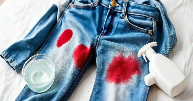 como tirar mancha de sangue em calça jeans