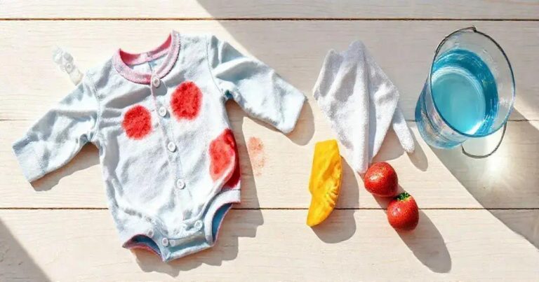 como tirar manchas de frutas das roupas de bebe